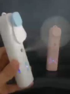2 IN 1 Portable Hydrating Mist Mini Fan Humidifier Handheld USB Rechargeable Small Cooling Fan For Office Home