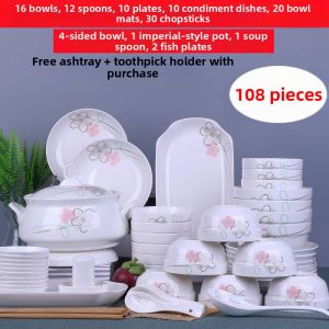 yishujia office | Home Creative Individual Luxury Tableware Set 108 Pieces