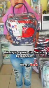 babyscots gendongan hipseat print character BSG1101 tersedia warna coklat dan merah