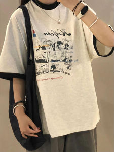 ชุดกีฬาลําลองสองชิ้นสําหรับผู้หญิงสไตล์ญี่ปุ่นนักเรียนฤดูร้อนเสื้อผ้าเสื้อยืดแขนสั้นกางเกงขากว้าง