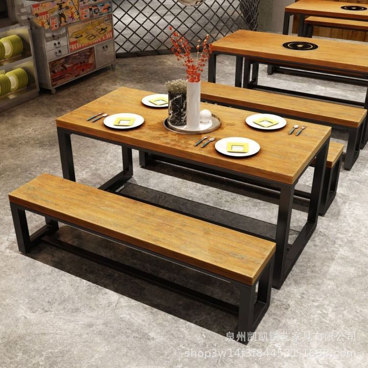 Modern Minimalist Solid Wood Dining Tables and Chairs Set Restaurant ...