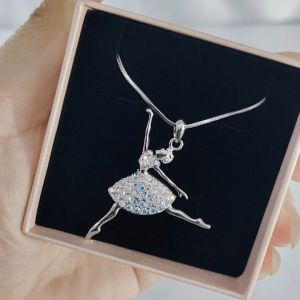 SO SEOUL Ballerina Dancer Second Arabesque Ballet Aurore Boreale Pendant Necklace-Gift for Girls