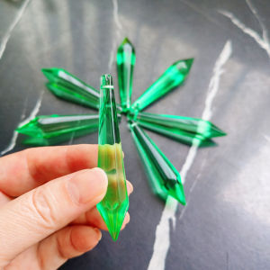 7pcs Crystal Pointed Beads Glass Drop Beads Pendants for DIY Sun Catcher Chandelier Jewelry Making Home Garden Decor