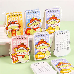 2025 Creative Mini Cartoon Snake Calendar Special-shaped Small Desk Calendar Pocket Portable Calendar Desktop Decoration Small Gifts