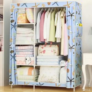 ตู้เสื้อผ้า GY-02 ตู้เสื้อผ้าขนาดใหญ่ พร้อมผ้าคลุมกันฝุ่น ตู้ผ้าผ้าใบ ซิปตรงกลาง ผ้า GY-02 เสื้อผ้า ตู้ผ้า 60 กิโลบรรจุคู่