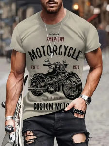 Motorcycle Jackets Graphic Men T-shirt 3D Print Kid Short Sleeve Summer Women T-Shirt Oversized Y2K Men Clothing Tshirt Top