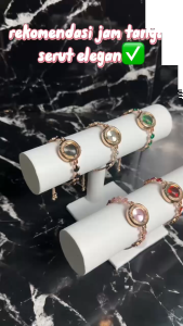 EFJ223 Jam Tangan Serut Elegant Wanita Adjustable Diamond Tali Rantai Anti Karat Mewah