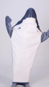 Shark Sleeping Bag  Hoodie Flannel Home Wear Loose  Pajamas Shark Blanket