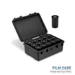 JJC กันน้ำ135(35มม.) กล่องจัดระเบียบฟิล์มติดเครื่องสำหรับถือได้สูงสุด15ม้วนฟิล์ม EVA ภายในฟองน้ำการออกแบบและการบีบอัดและกันกระแทกแข็งแรงทนทาน