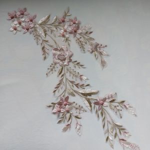 renda brokat bordir tile/bunga tempel bordir/kain brokat bordir/bordir bunga tempel merambat/bunga tempel merambat