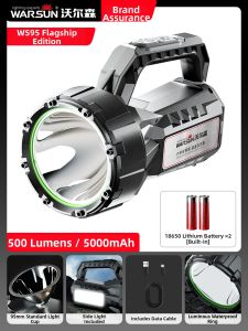 WARSUN | High Brightness Long Range Extended Runtime Solar Handheld Flashlight