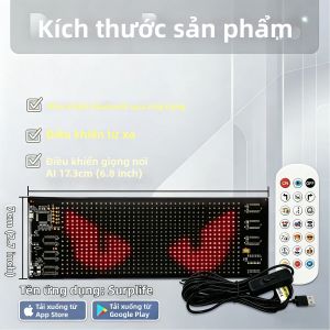 Đèn LED Pixel Ma Trận USB Hình Mắt Quỷ Dành Cho Kính Chắn Gió Xe Máy Ô Tô Với Điều Khiển Từ Xa Bằng Ứng Dụng Bảng Đèn Trang Trí Tạo Không Khí