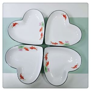 Creative Ceramic Plate Heart Shaped Cute Festive Home Use Dish Multi Functional Plate High Aesthetic Value Simple Style China
