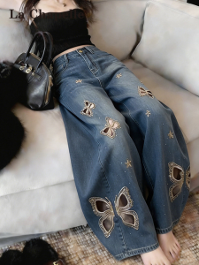 La Chapelle | Quần Jeans Chân Rộng Lỗ Đục Hình Bướm