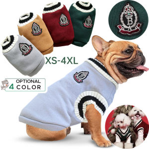 Dog Cat Sweater College Style V-neck Teddy knitted Vest Pet Puppy Winter Warm Clothes Apperal for Small Medium Large Dogs Cats