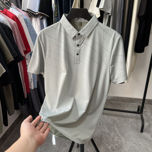 Seamless Glue Process High End Quality Mens Short Sleeve Polo Shirt Summer Fashion Urban Style Far Infrared Negative Ion T-Shirt