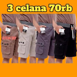 PROMO SPESIAL !!! 70 RIBU DAPAT 3 PCS CELANA PENDEK CARGO PRIA COWOK CELANA PENDEK CARGO PRIA PANTS CELANA PENDEK CARGO KOMPOL BISA COD GRATIS ONGKIR
