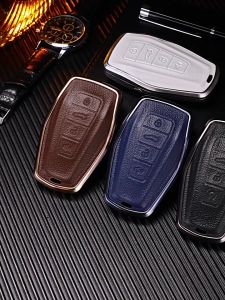 Proton X50 Flagship Key Cover Aluminium Alloy Genuine Leather Cow Hide Premium Sarung Kunci X50 Keyless Remote