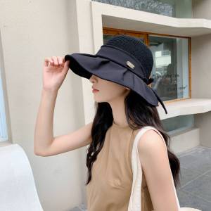 Adjustable Summer Fisherman Hat Womens Small Face Large Head Circumference Sunshade Sun Hat Empty Top Beret Cap Spring Autumn
