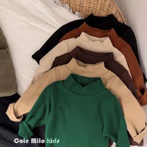 Áo Thun Lót Len Cổ Cao Tay Dài Mùa Thu Cho Bé Gái Áo Thun Trẻ Em Bé Trai Áo Lót Bên Trong Cho Bé Trai Và Bé Gái