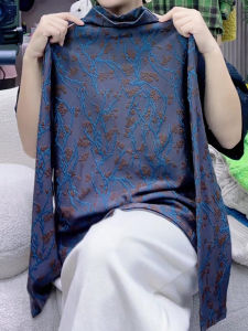 UYFY | เสื้อชั้นในถักลายดอกไม้สีฟ้าสไตล์ย้อนยุคสำหรับผู้หญิง เสื้อเชิ้ตคอตั้งบุขนแกะหนา แฟชั่นฤดูหนาว 2025 ใหม่