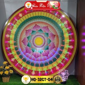 Hào Quang Led 32 Chương Trình Hoa Sen CHÂN THIỆN MỸ Đèn Trang Trí Bàn Thờ Cho Tượng Phật HQ-32CT-04