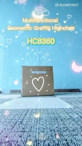 Sweet Heart Paris HC8360 3-IN-1 Multi-parts Adjustable Kids Dinning Chair with 5 Point Harness System (6 Months to 8 Years Old)