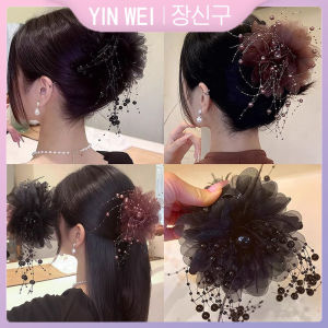Yin Wei Chất lượng cao hoa mẫu đơn Tassel nắm Clip nữ mới trở lại của Đầu hiển thị số lượng tóc Lông Cá mập Clip headdress