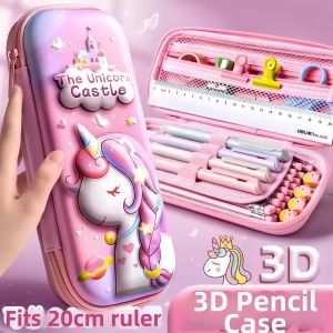 MUHONGYU | Cute 3D Cartoon Unicorn Mermaid Rabbit Design Pencil Case Large Capacity