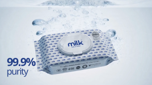 MILK Baby Water Wipes Regular Pack 60s | 99.9% Pure Water | Safe for Face & Mouth [3 Packs]