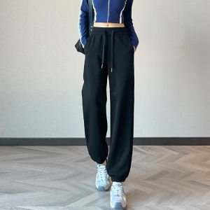 High Waist Slim Fit Loose Drawstring Sport Pants Women Spring Thin Casual