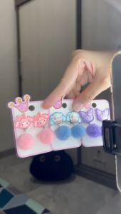 HA026 Anting Imut Lucu Karakter Sanrio Pompom Kuromi Melody Hello Kitty Unik Hadiah Anak UlangTahun