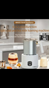 4-in-1 Electric Milk Frother Automatic Milk Foaming Machine Detachable Stainless Steel Hot & Cold Milk Warmer Steamer