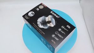 Kemei KM-887 Rechargeable Hair Clipper Haircutter Self-service Electric Shaving Head Portable Washing 360° Rotating Haircut Mens Self-scraping Machine