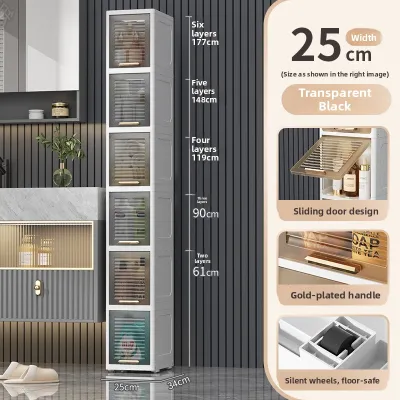 Home Use Thickened Drawer Style Multi-layer Bathroom Storage Cabinet Ultra Narrow Gap Organizer Plastic Storage Box