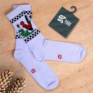 Sanan Fashion - Kaos Kaki Putih Motif Ayam Jago PE Lentur Elastis Kuzatura 315