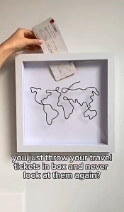รองรับCOD！กล่องตั๋วแบบกรอบรูป DIY สำหรับเก็บตั๋วเครื่องบิน ตั๋วหนัง เมมโมรี่การ์ด บิลต่างๆ กล่องโชว์