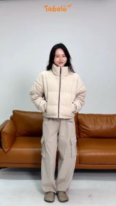 [NEW IN] Áo phao nữ Tabalo Retro Short Áo phao dáng ngắn croptop kiểu dáng Hàn Quốc Áo trần bông