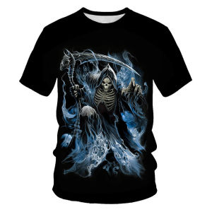 เสื้อยืดคอกลมแขนสั้นผู้ชายพิมพ์ลาย 3D สไตล์สก็อต แฟชั่นลำลอง สวมใส่สบาย ลำลอง สบายๆ เสื้อยืดคอกลมแขนสั้น