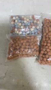 เม็ดดินเผาญี่ปุ่น เม็ดดินเผามวลหนัก เเละป็อปเปอร์สีอิฐ และสีพาสเทลขนาด8ml บรรจุ100 กรัม&500กรัม