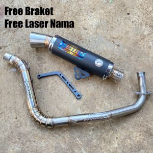 (Grade A ) Knalpot Samlong Vario Beat Aerox Nmax Mio Pcx ( Free Braket Free Laser nama ) Original 3STAR High perfomance