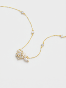 Jay | Romantic French Rose Flower Golden Necklace