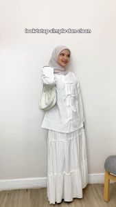Fimelo Alika Blouse (Blouse Wanita Linen Bordir Bunga)
