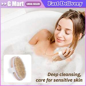 Wet and Dry Body Brush Exfoliator with Soft Bristles Body Scrub Brush for Cellulite and Lymphatic Bath Shower Skin Care Tool