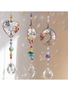 Tree of Life  Crystal Suncatchers for Windows Hanging Sun Catchers Decor with Prisms for Home Indoor Outdoor Car Making Rainbows