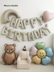 Balloons Bear Birthday Wall Decor for Girls And Boys 1 Year Old Childrens Party Decorations Retro Cartoon Colorful Aluminum Foil Balloons