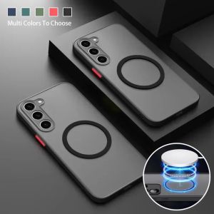 For GalaxyA54 Magsafe Wireless Charge Magnetic Cover For Samsung Galaxy A54 A34 A24 A14 A15 A35 A55 A25 5G 4G LTE 2023 Case Hard PC Armor Shockproof Phone Shell Fundas