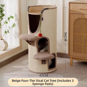 hipidog | All-Season Semi-Enclosed Double-Level Cat Bed and Scratching Board