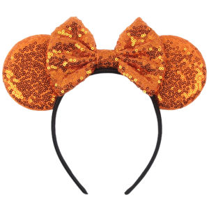 Disney | 2025 Halloween Disney Festival Party Cosplay Mouse Ears Headband Sequin 5"Bow Hairband Boys Girls Cartoon DIY Hair Accessories