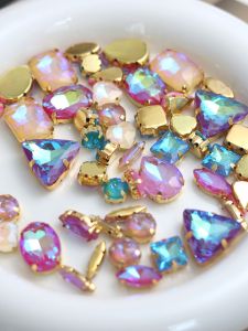 Vật Liệu Thủ Công DIY: Đá Rhinestone Thủy Tinh Dép Túi Xách Trang Trí Quần Áo Phụ Kiện Hình Dạng Hỗn Hợp Màu Cà Phê Màu Gel Đá Rhinestone Vàng